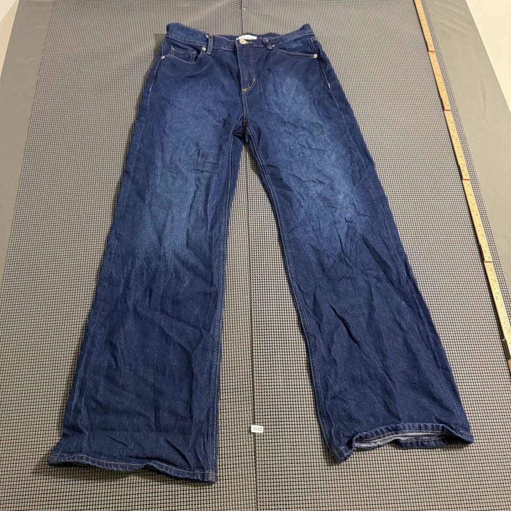 Loft Womens Wide Leg Jeans Dark Wash Blue Denim Size 27 4